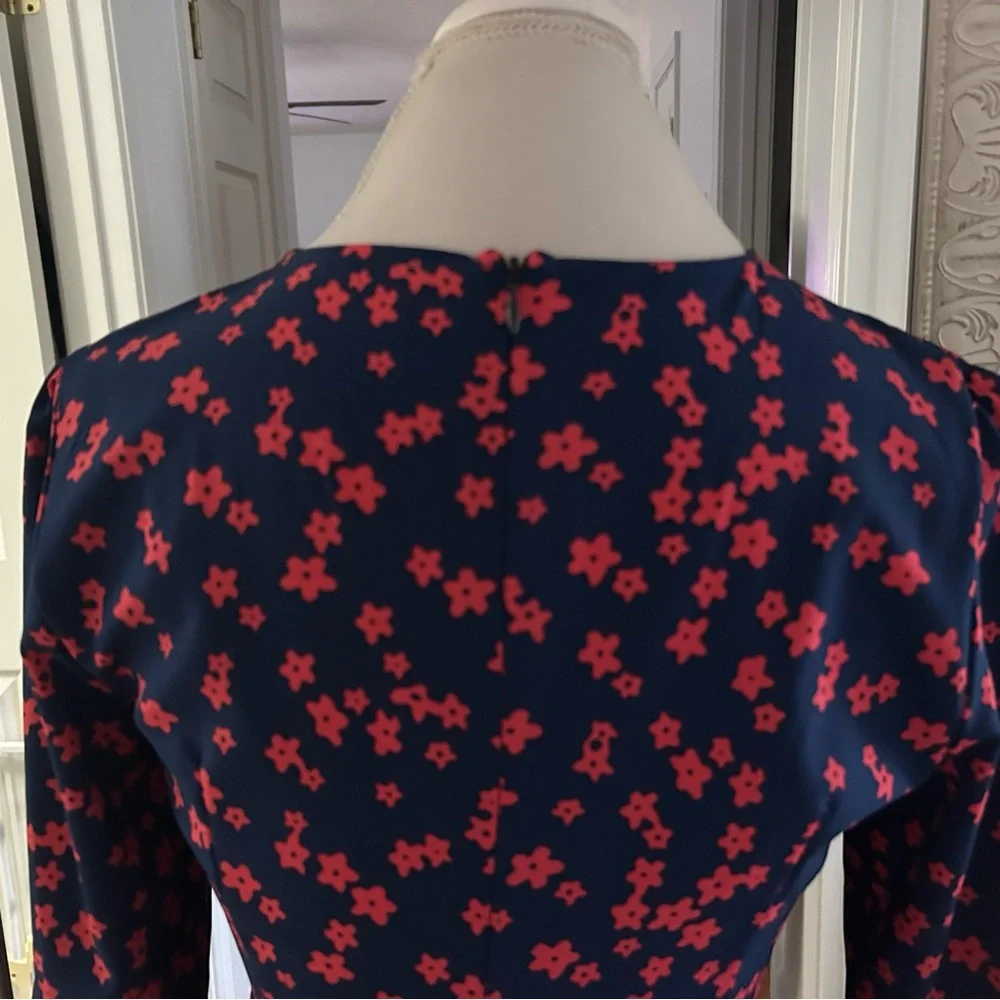 Amazon Navy and Red Floral Long Sleeve Dress - Picture 6 of 6